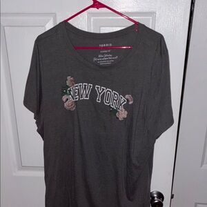 Torrid Charcoal Graphic Tee with Floral Accents